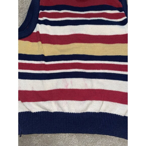 VTG Structure Knit Vest Made in USA Multi-Cultural National Flag Unisex Medium - Picture 8 of 11